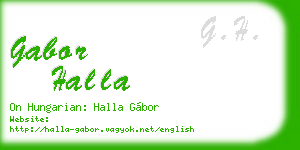 gabor halla business card