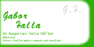 gabor halla business card